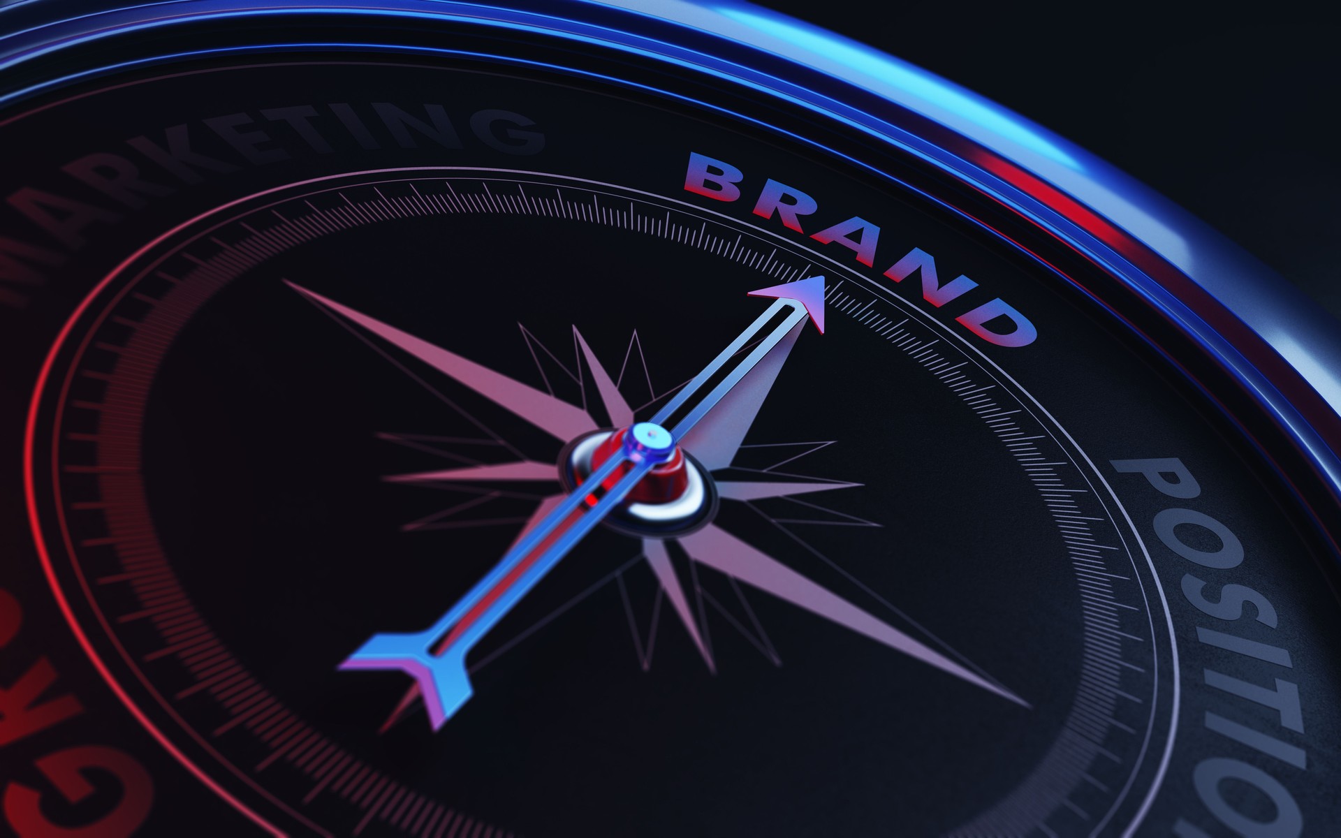 Brand Concept: Arrow of A Compass Pointing Brand Text